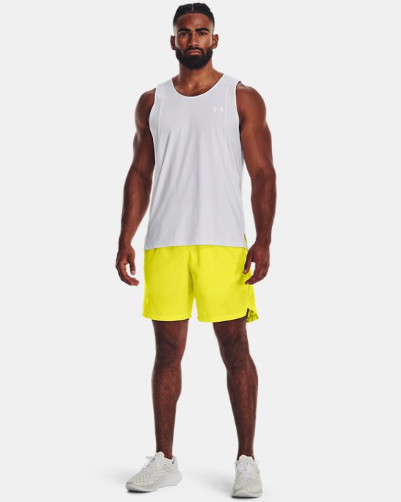Men's UA Launch Run 7" Shorts, Yellow, pdpMainDesktop image number 2